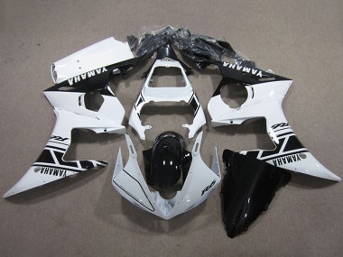 Preisgünstige Yamaha YZF R6 Motorrad Verkleidungen Kit 2003-2004 - Weiss Glanzendes Schwarz