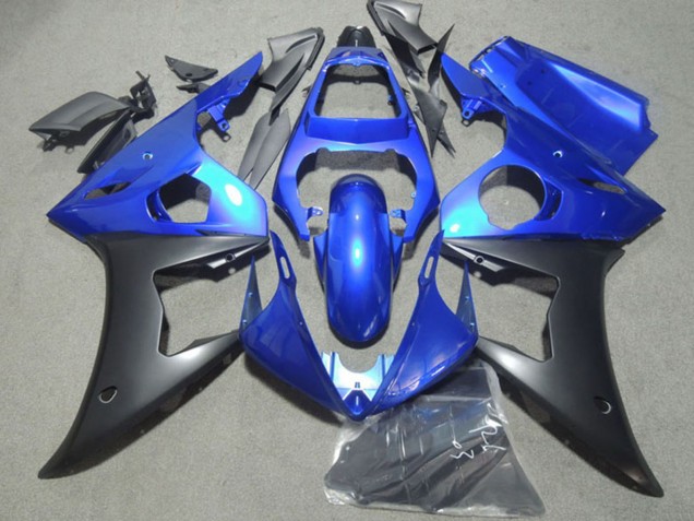 Preisgünstige Yamaha YZF R6 Motorrad Verkleidung 2003-2004 - Blau Matt Schwarz
