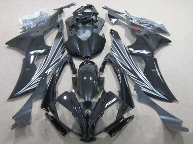 Preisgünstige Yamaha YZF R6 Motorrad Verkleidung 2006-2007 - Glanzendes Schwarz Matt Schwarz Weiss