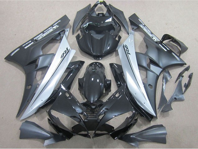 Preisgünstige Yamaha YZF R6 Motorrad Verkleidung 2006-2007 - Glanzendes Schwarz Matt Schwarz Silber