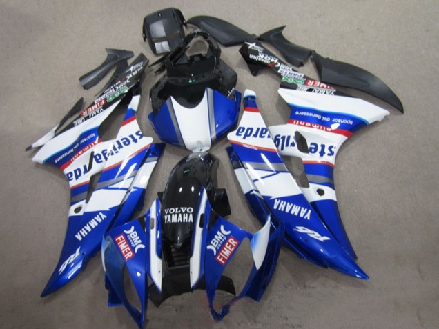 Preisgünstige Yamaha YZF R6 Motorrad Verkleidung 2006-2007 - Weiss Blau Rot Sterilgarda Volvo Fimer