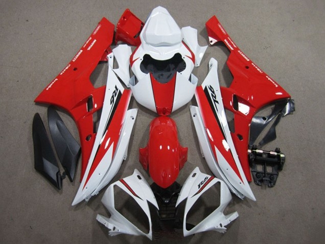 Preisgünstige Yamaha YZF R6 Motorrad Verkleidung 2006-2007 - Weiss Rot Schwarz