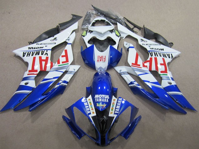 Preisgünstige Yamaha YZF R6 Motorrad Verkleidung 2008-2016 - Weiss Blau Rot Fiat Motul Michelin 46