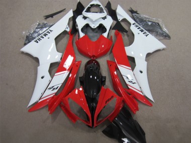 Preisgünstige Yamaha YZF R6 Abs Verkleidungen 2008-2016 - Weiss Rot Glanzendes Schwarz