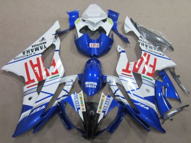 Preisgünstige Yamaha YZF R6 Motorrad Verkleidung 2008-2016 - Weiss Blau Rot Motul Fiat