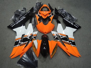 Preisgünstige Yamaha YZF R6 Motorrad Verkleidung 2008-2016 - Orange Weiss Glanzendes Schwarz Motul