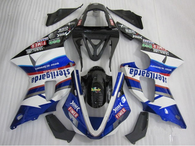 Preisgünstige Yamaha YZF R1 Motorrad Verkleidung 2000-2001 - Weiss Blau Schwarz Rot Fimer Sterilgarda