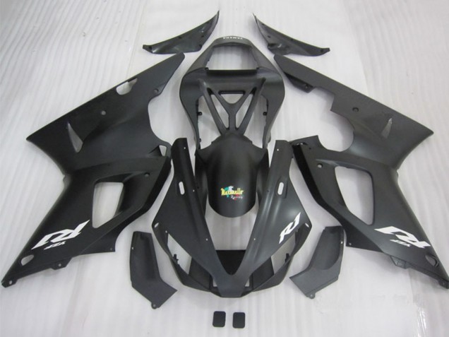 Preisgünstige Yamaha YZF R1 Motorrad Verkleidung 2000-2001 - Matt Schwarz Weiss Aufkleber