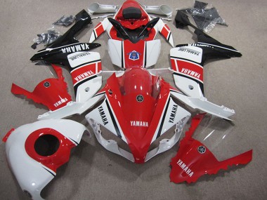 Preisgünstige Yamaha YZF R1 Motorrad Verkleidung 2007-2008 - Weiss Rot Glanzendes Schwarz