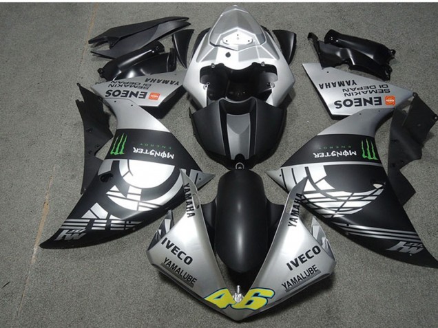 Preisgünstige Yamaha YZF R1 Motorrad Verkleidung 2009-2011 - Silber Matt Schwarz Grun Monster Iveco Yamalube ENEOS Semakin Didepan