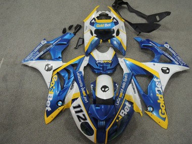 Preisgünstige BMW S1000RR Motorrad Verkleidung 2009-2014 - Weiss Gelb Blau GoldBet 112