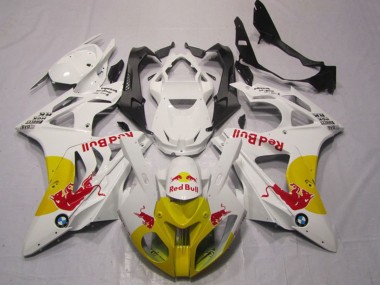 Preisgünstige BMW S1000RR Motorrad Verkleidung 2009-2014 - Weiss Gelb Red Bull