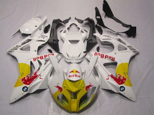 Preisgünstige BMW S1000RR Motorrad Verkleidung 2009-2014 - Weiss Gelb Red Bull