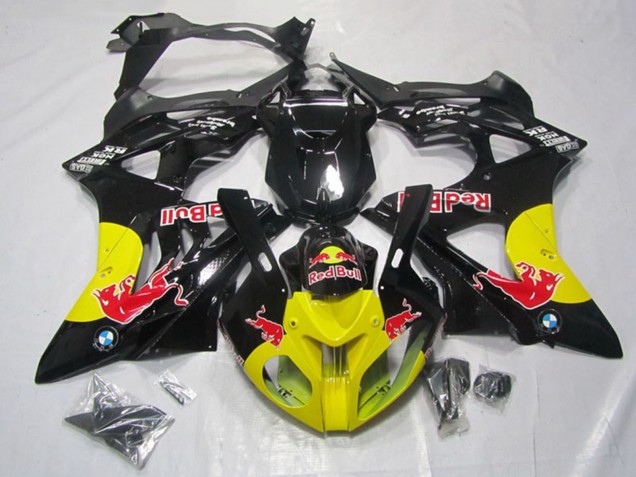 Preisgünstige BMW S1000RR Motorrad Verkleidung 2009-2014 - Glanzendes Schwarz Gelb Red Bull