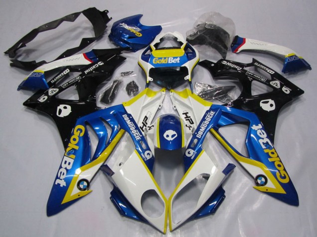 Preisgünstige BMW S1000RR Motorrad Verkleidung 2009-2014 - Weiss Gelb Blau Glanzendes Schwarz GoldBet HP