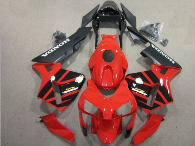 Preisgünstige Honda CBR600RR Motorrad Verkleidung 2003-2004 - Rot Glanzendes Schwarz Matt Schwarz