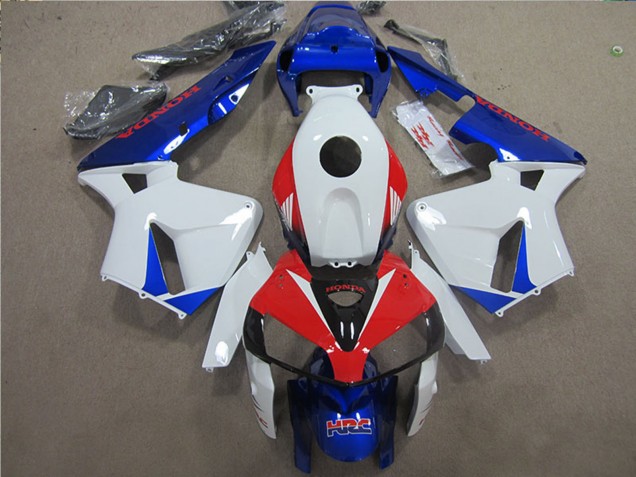 Preisgünstige Honda CBR600RR Motorrad Verkleidung 2005-2006 - Weiss Rot Blau HRC