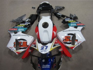 Preisgünstige Honda CBR600RR Motorrad Verkleidung 2005-2006 - Weiss Rot Blau Glanzendes Schwarz Stern Lee 27