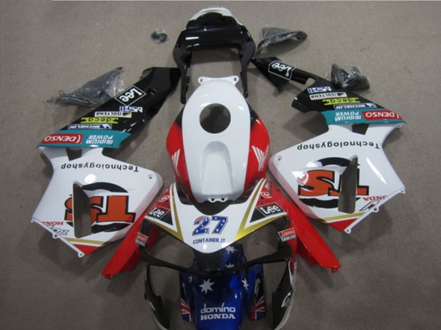Preisgünstige Honda CBR600RR Motorrad Verkleidung 2005-2006 - Weiss Rot Blau Glanzendes Schwarz Stern Lee 27