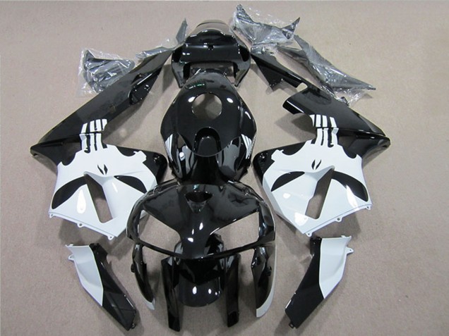 Preisgünstige Honda CBR600RR Motorrad Verkleidung 2005-2006 - Glanzendes Schwarz Weiss