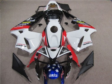 Preisgünstige Honda CBR600RR Motorrad Verkleidung 2005-2006 - Weiss Rot Blau Schwarz Stern Lee