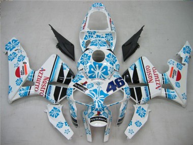 Preisgünstige Honda CBR600RR Motorrad Verkleidung 2005-2006 - Weiss Blau Rot Nastro Azzurro 46