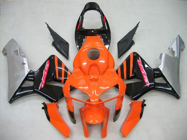 Preisgünstige Honda CBR600RR Motorrad Verkleidung 2005-2006 - Orange Schwarz Silber