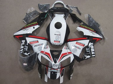 Preisgünstige Honda CBR600RR Motorrad Verkleidung 2005-2006 - Weiss Rot Schwarz Stern Lock Playboy