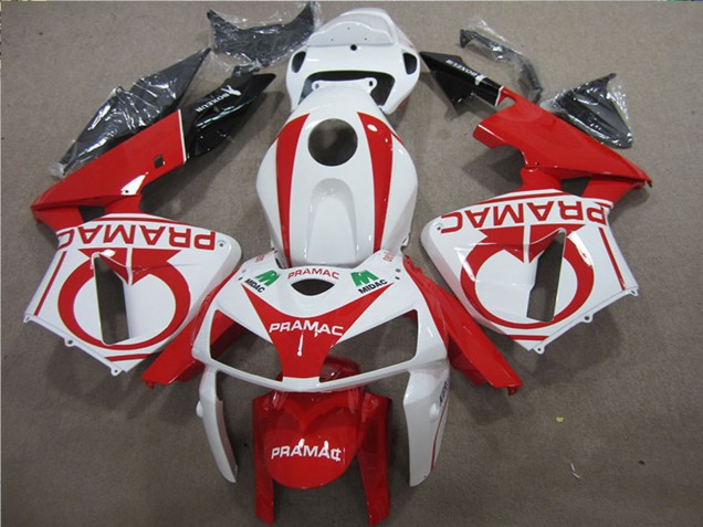 Preisgünstige Honda CBR600RR Motorrad Verkleidung 2005-2006 - Weiss Rot Schwarz Pramac