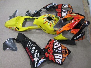 Preisgünstige Honda CBR600RR Motorrad Verkleidung 2005-2006 - Schwarz Orange Gelb Rossi Repsol