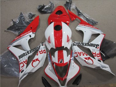 Preisgünstige Honda CBR600RR Motorrad Verkleidung 2007-2008 - Weiss Rot Pramac Bridgestone
