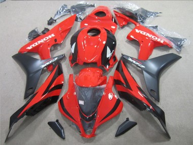 Preisgünstige Honda CBR600RR Motorrad Verkleidung 2007-2008 - Rot Glanzendes Schwarz Matt Schwarz
