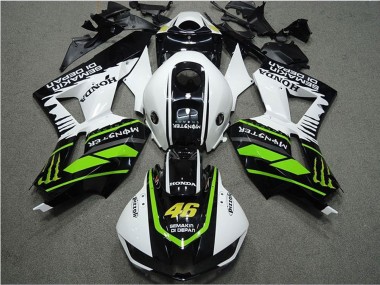 Preisgünstige Honda CBR600RR Motorrad Verkleidung 2013-2023 - Weiss Grun Glanzendes Schwarz Semakin Didepan Monster