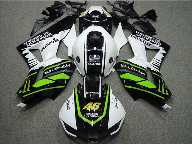 Preisgünstige Honda CBR600RR Motorrad Verkleidung 2013-2023 - Weiss Grun Glanzendes Schwarz Semakin Didepan Monster