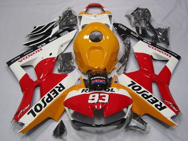 Preisgünstige Honda CBR600RR Motorrad Verkleidung 2013-2023 - Orange Weiss Rot Glanzendes Schwarz Repsol 93