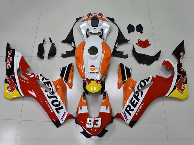 Preisgünstige Honda CBR1000RR Motorrad Verkleidung 2017-2023 - Orange Weiss Rot Glanzendes Schwarz Repsol Red Bull 93