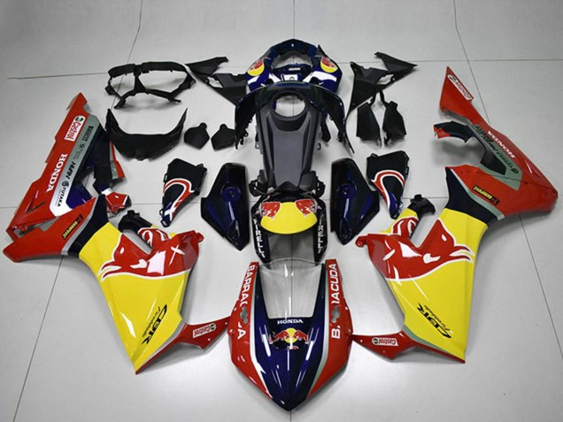 Preisgünstige Honda CBR1000RR Motorrad Verkleidung 2017-2023 - Blau Gelb Glanzendes Schwarz Red Bull