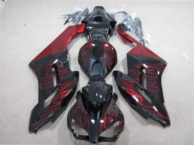 Preisgünstige Honda CBR1000RR Motorrad Verkleidung 2004-2005 - Glanzendes Schwarz Rot Flamme