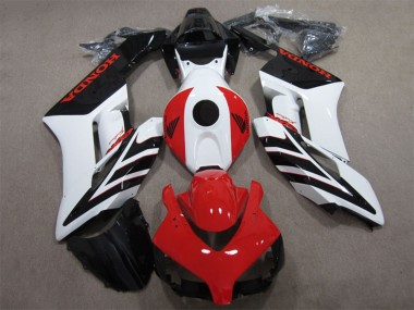 Preisgünstige Honda CBR1000RR Motorrad Verkleidung 2004-2005 - Weiss Rot Glanzendes Schwarz