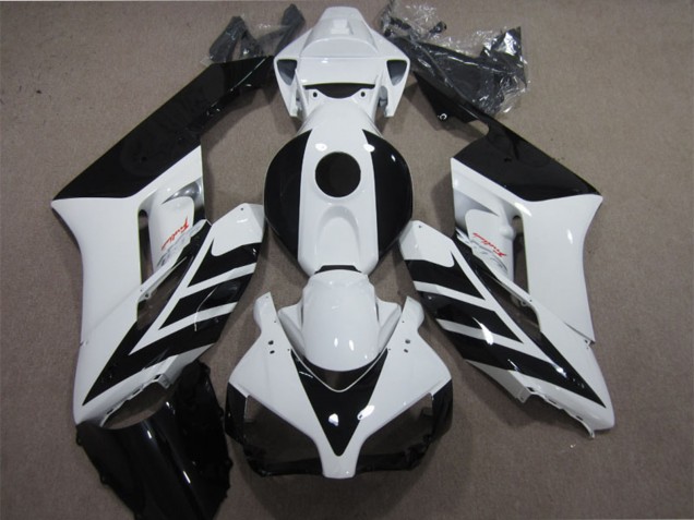 Preisgünstige Honda CBR1000RR Motorrad Verkleidung 2004-2005 - Weiss Glanzendes Schwarz Streifen
