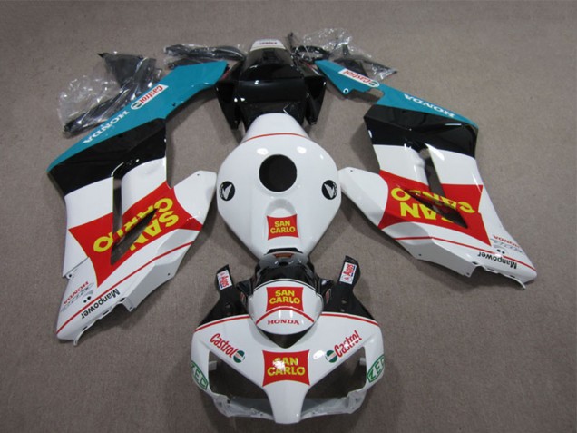 Preisgünstige Honda CBR1000RR Motorrad Verkleidung 2004-2005 - Weiss Rot Blau Glanzendes Schwarz Gelb San Carlo Castrol