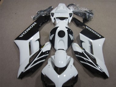 Preisgünstige Honda CBR1000RR Motorrad Verkleidung 2004-2005 - Weiss Glanzendes Schwarz Streifen