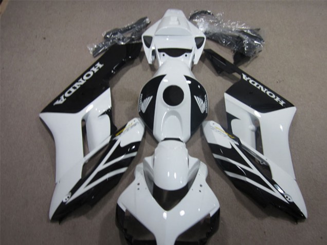 Preisgünstige Honda CBR1000RR Motorrad Verkleidung 2004-2005 - Weiss Glanzendes Schwarz Streifen