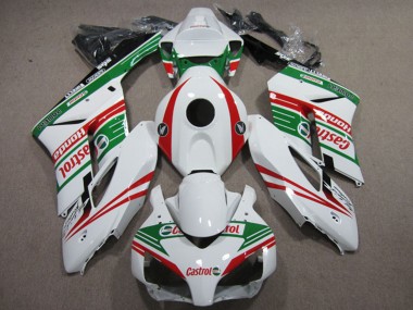 Preisgünstige Honda CBR1000RR Motorrad Verkleidung 2004-2005 - Weiss Rot Grun Castrol