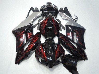 Preisgünstige Honda CBR1000RR Motorrad Verkleidung 2004-2005 - Silber Glanzendes Schwarz Rot Flamme