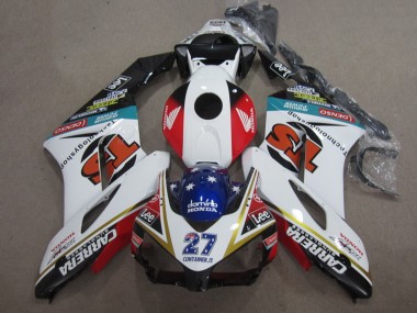 Preisgünstige Honda CBR1000RR Motorrad Verkleidung 2004-2005 - Weiss Rot Blau Glanzendes Schwarz 27 Contrainer IT Carrera