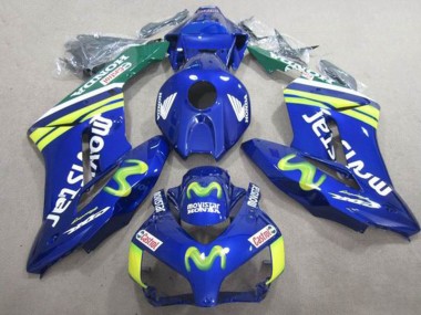 Preisgünstige Honda CBR1000RR Motorrad Verkleidung 2004-2005 - Blau Grun Gelb MoviStar Castrol