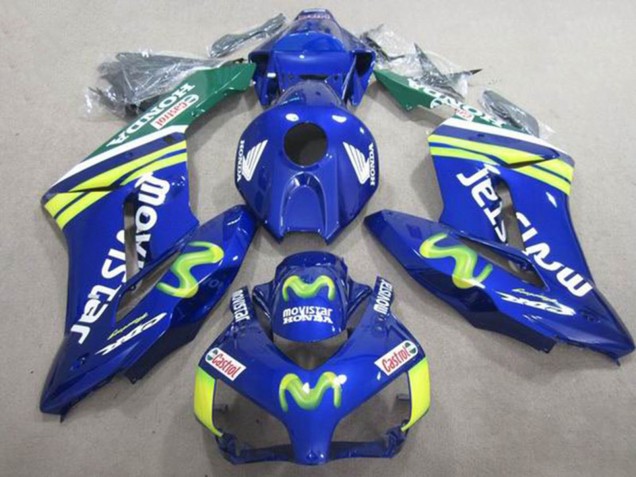 Preisgünstige Honda CBR1000RR Motorrad Verkleidung 2004-2005 - Blau Grun Gelb MoviStar Castrol