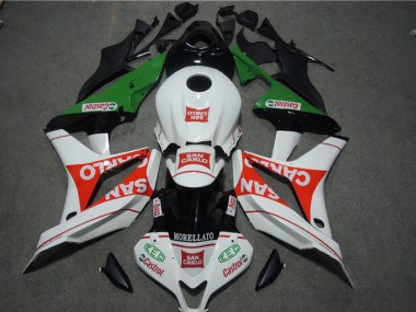 Preisgünstige Honda CBR1000RR Motorrad Verkleidung 2004-2005 - Weiss Rot Grun Glanzendes Schwarz San Carlo Castrol