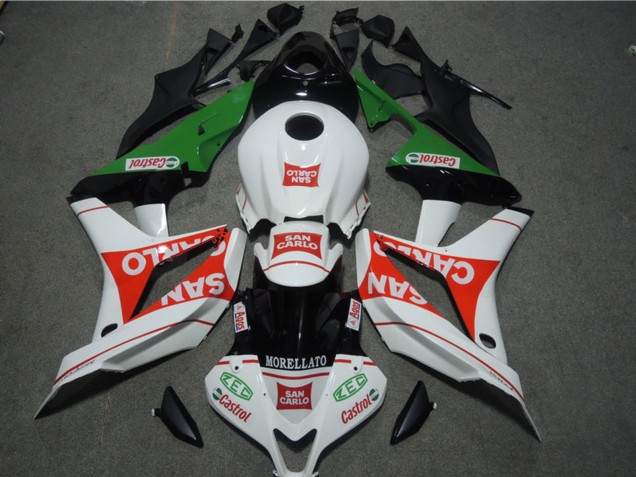 Preisgünstige Honda CBR1000RR Motorrad Verkleidung 2004-2005 - Weiss Rot Grun Glanzendes Schwarz San Carlo Castrol
